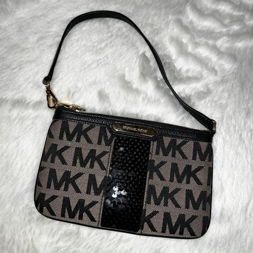 Michael Kors Signature Black Sequin Tiny Purse